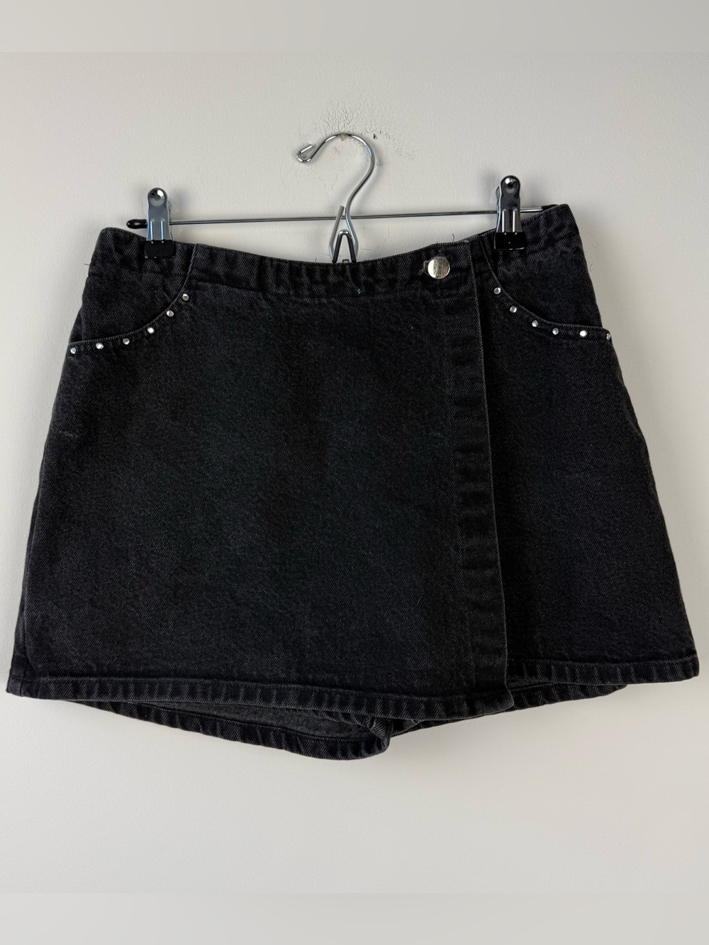 Vintage RoughRider Black Denim Skort Skirt